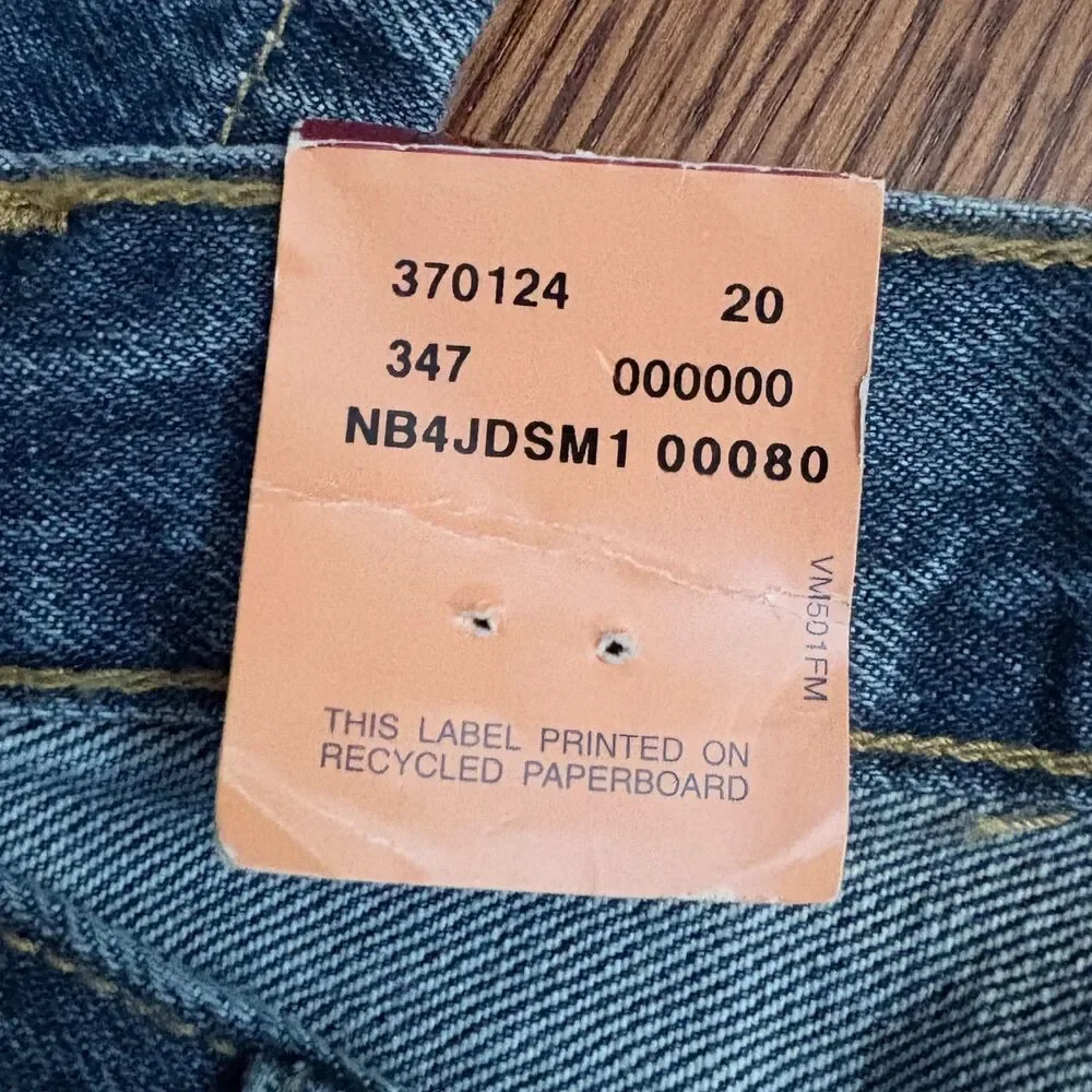 Y2K Early 2000 Levi's 501 Deadstock New With Tags 38x34 Button Fly 100% Cotton